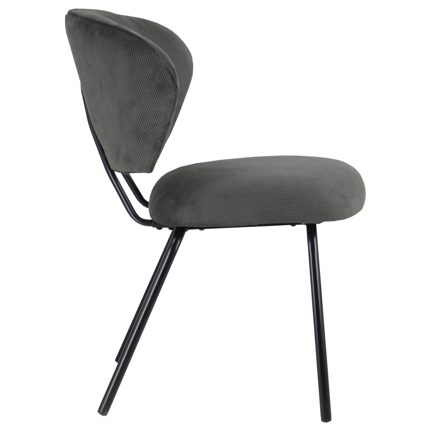 Lot de 2 chaises en velours côtelé gris foncé NILSA