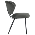 Lot de 2 chaises en velours côtelé gris foncé NILSA