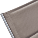 Set 2 bains de soleil et table d'appoint en textilène taupe - aluminium blanc