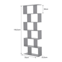 6-planken witte boekenkast VIRGINIA