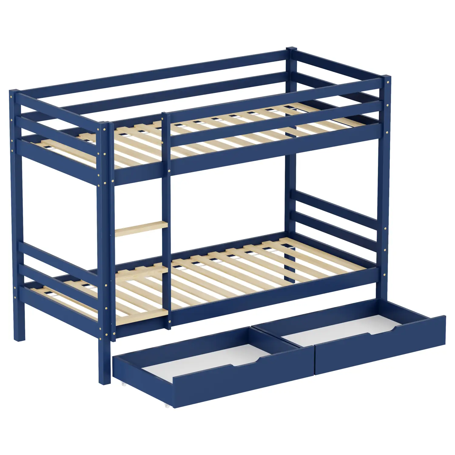 Kinderstapelbed 190x90cm donkerblauw met laden