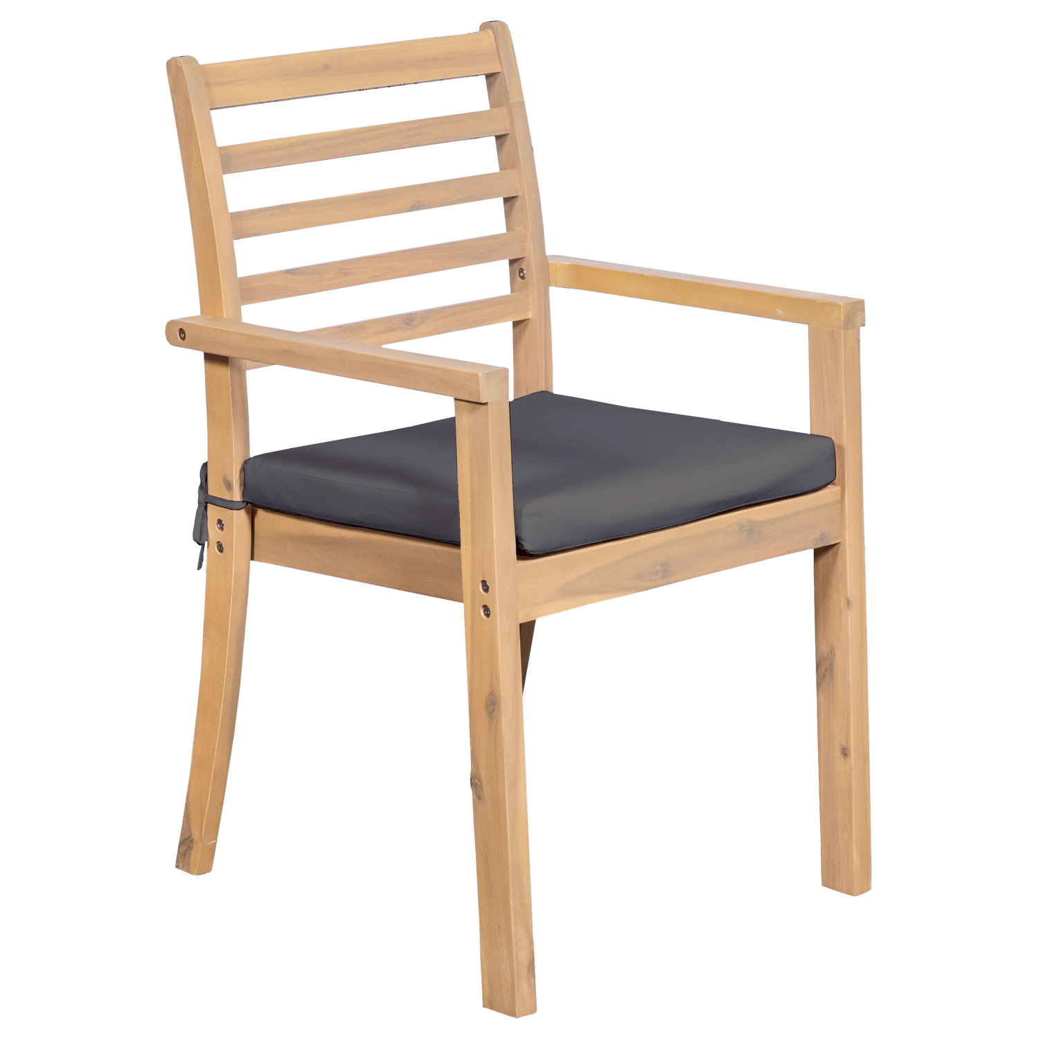 Uitschuifbare tuinset 180/240cm PADAR in acaciahout 8 zits - grijze kussens