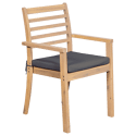 Uitschuifbare tuinset 180/240cm PADAR in acaciahout 8 zits - grijze kussens