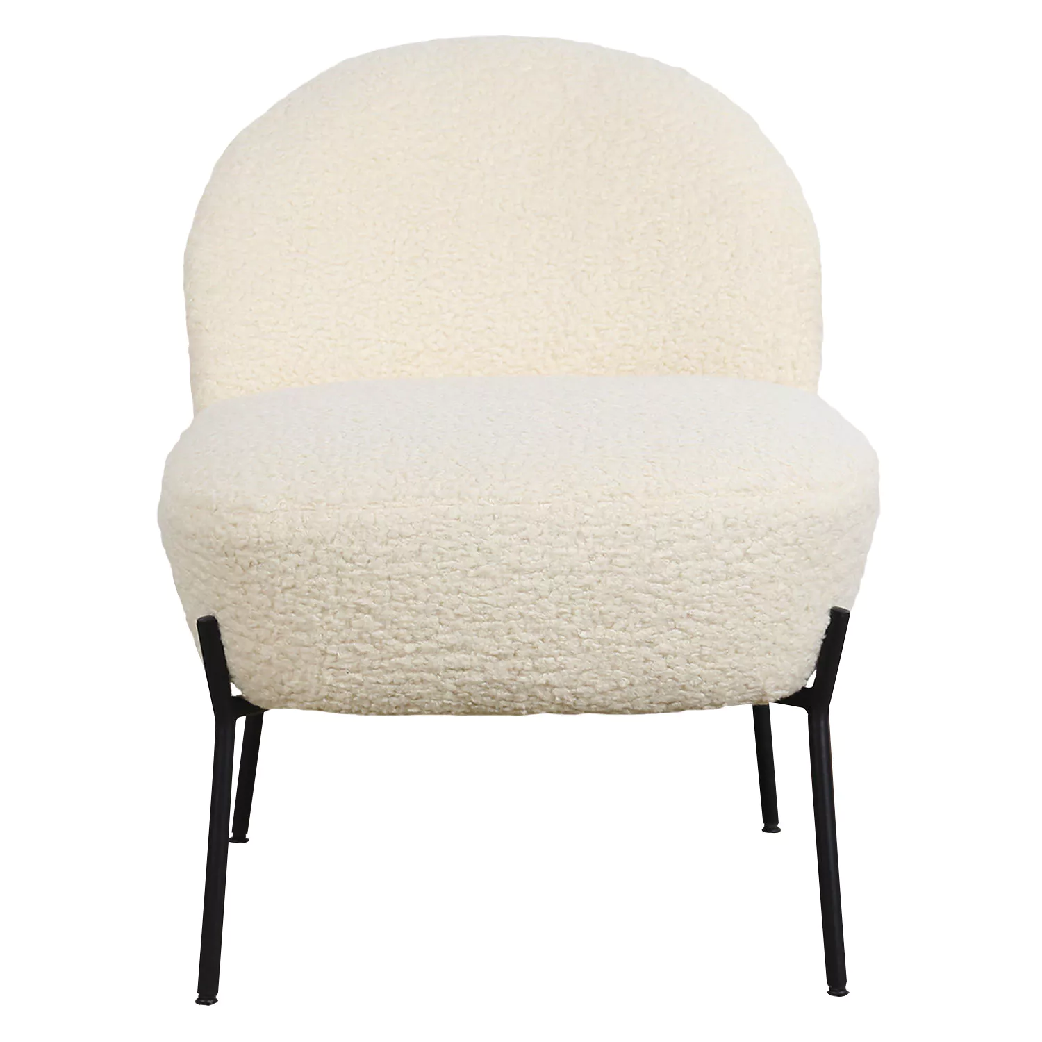 Fauteuil en tissu bouclette écru HELMI