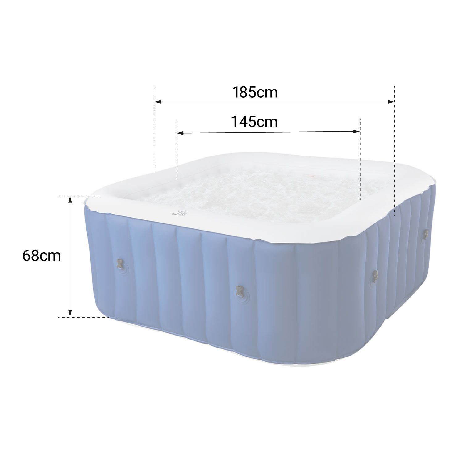 MSPA - Spa gonflable carré 185cm LITE - 6 places