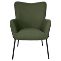 Fauteuil en tissu boucle vert kaki EIRA