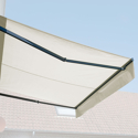 SAULE luifel 5 × 3m met half luifel - Beige doek en grijze structuur