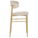 Lot de 2 tabourets de bar beige et métal effet bois clair SIMON
