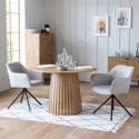 Set van 2 grijze stoffen stoelen DANNA