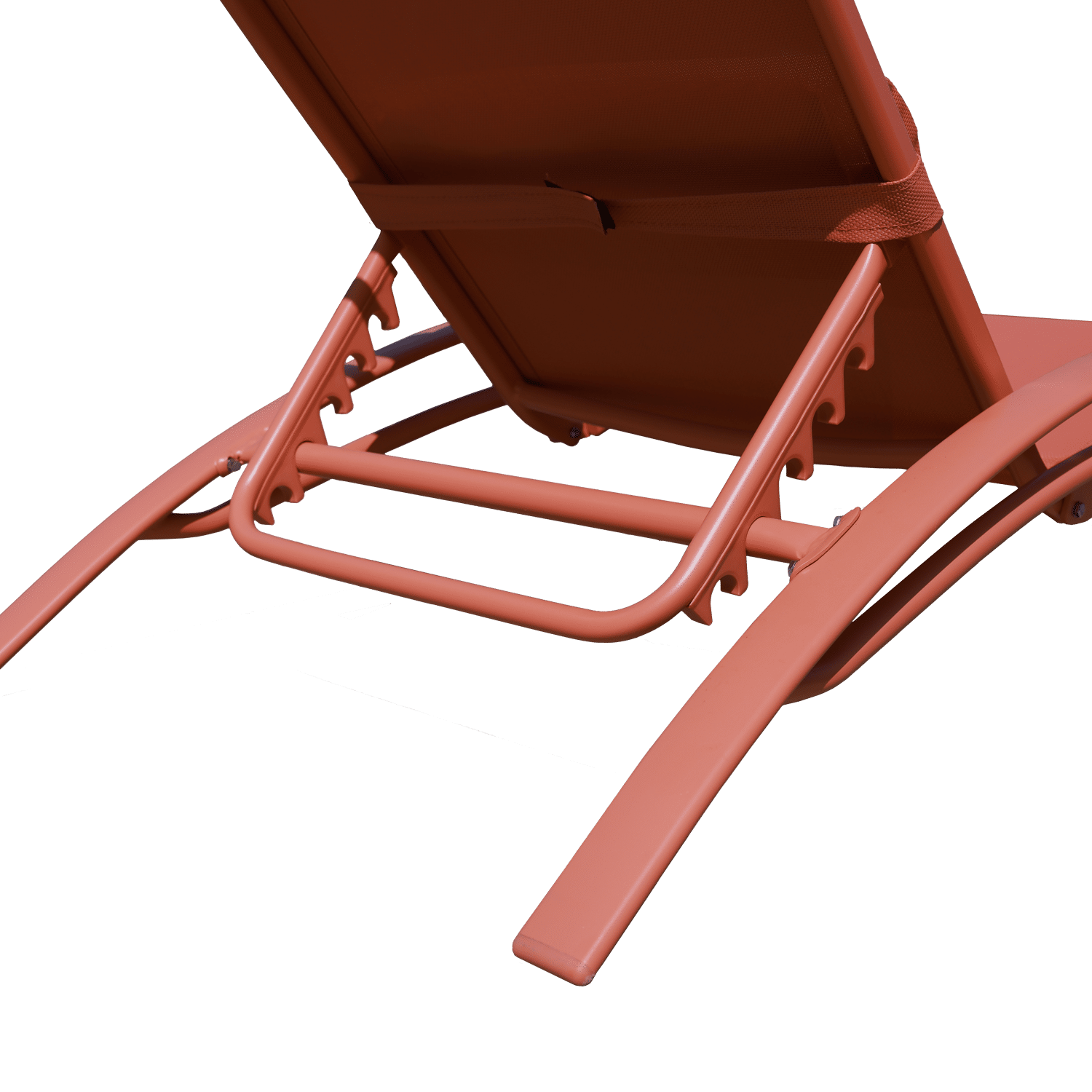 Set di 2 sedie a sdraio GALAPAGOS in textilene terracotta - alluminio terracotta