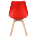 Conjunto de 4 cadeiras escandinavas NORA vermelho com almofada