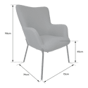 Fauteuil en tissu boucle gris EIRA