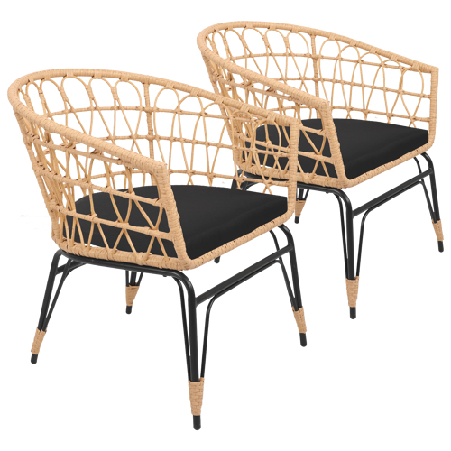 Set di 2 poltrone in rattan...