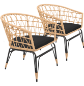 Set di 2 poltrone in rattan...