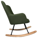 Fauteuil à bascule en tissu boucle vert kaki KAIRA