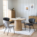 Set van 2 NILSA donkergrijze corduroy stoelen