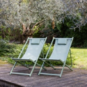 Set van 2 CYPRUS stoelen - saliegroen textilene / saliegroen structuur