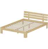 Lit en bois avec tête de...