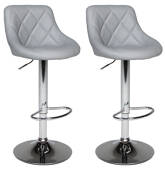 Lot de 2 tabourets de bar gris