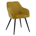 Chaise en velours BERTILLE moutarde