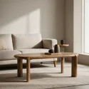 Mesa de centro em madeira maciça de manga tingida escura 120cm
