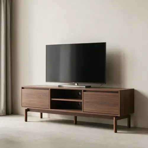 Mueble TV en madera oscura...