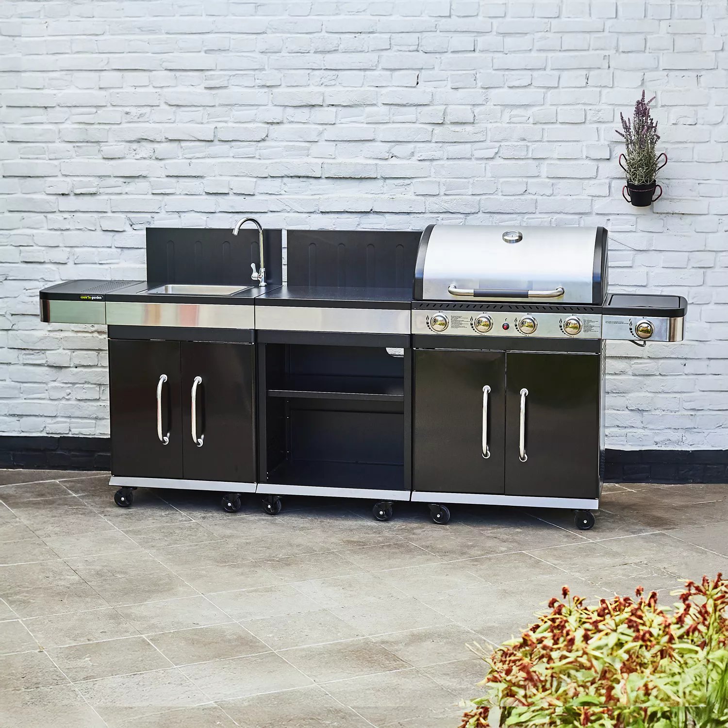 COOK'IN GARDEN - Cuisine extérieure modulable FIDGI 4 avec housse