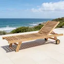 Bain de soleil droit en teck
