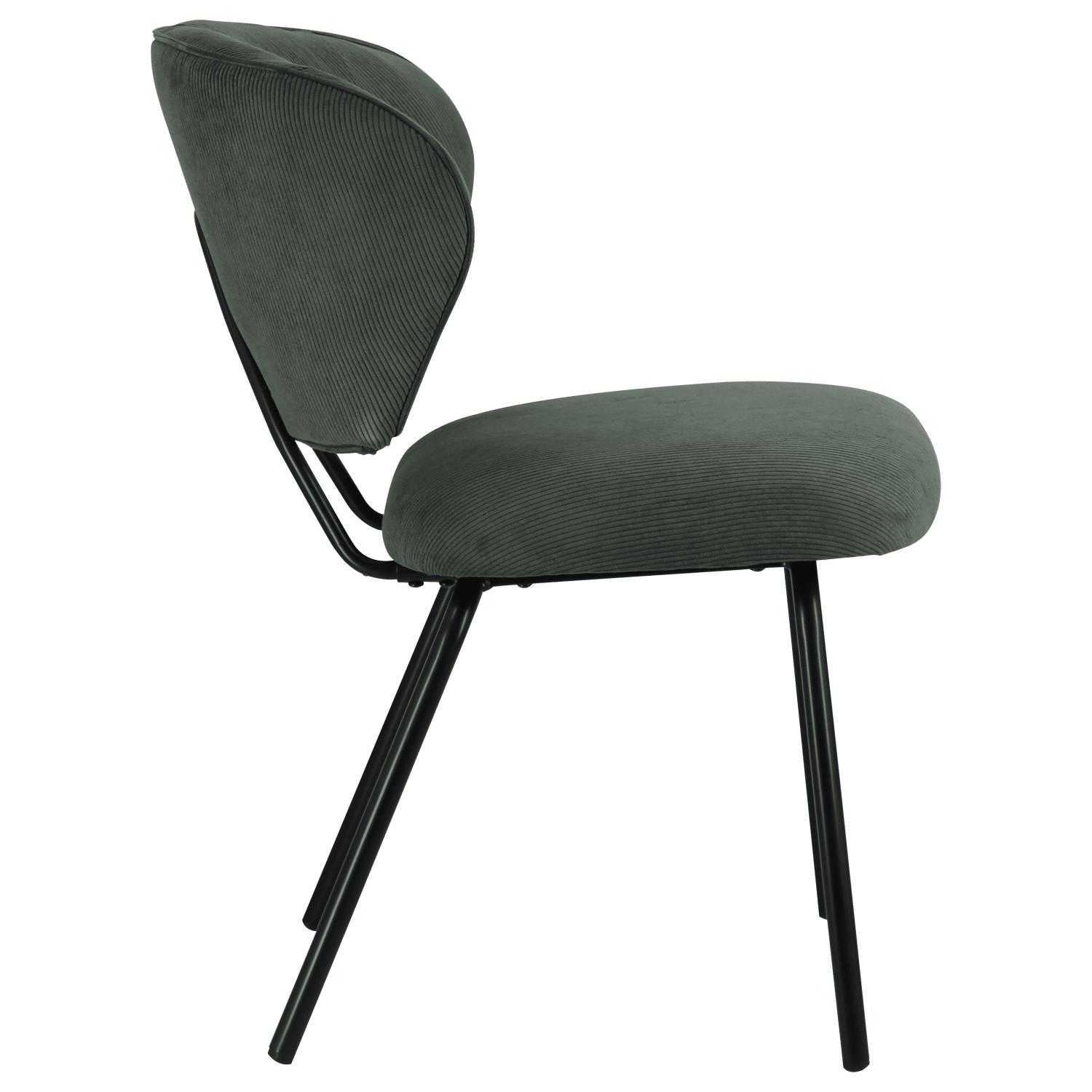 Satz von 2 grünen Cord-Stühlen NILSA