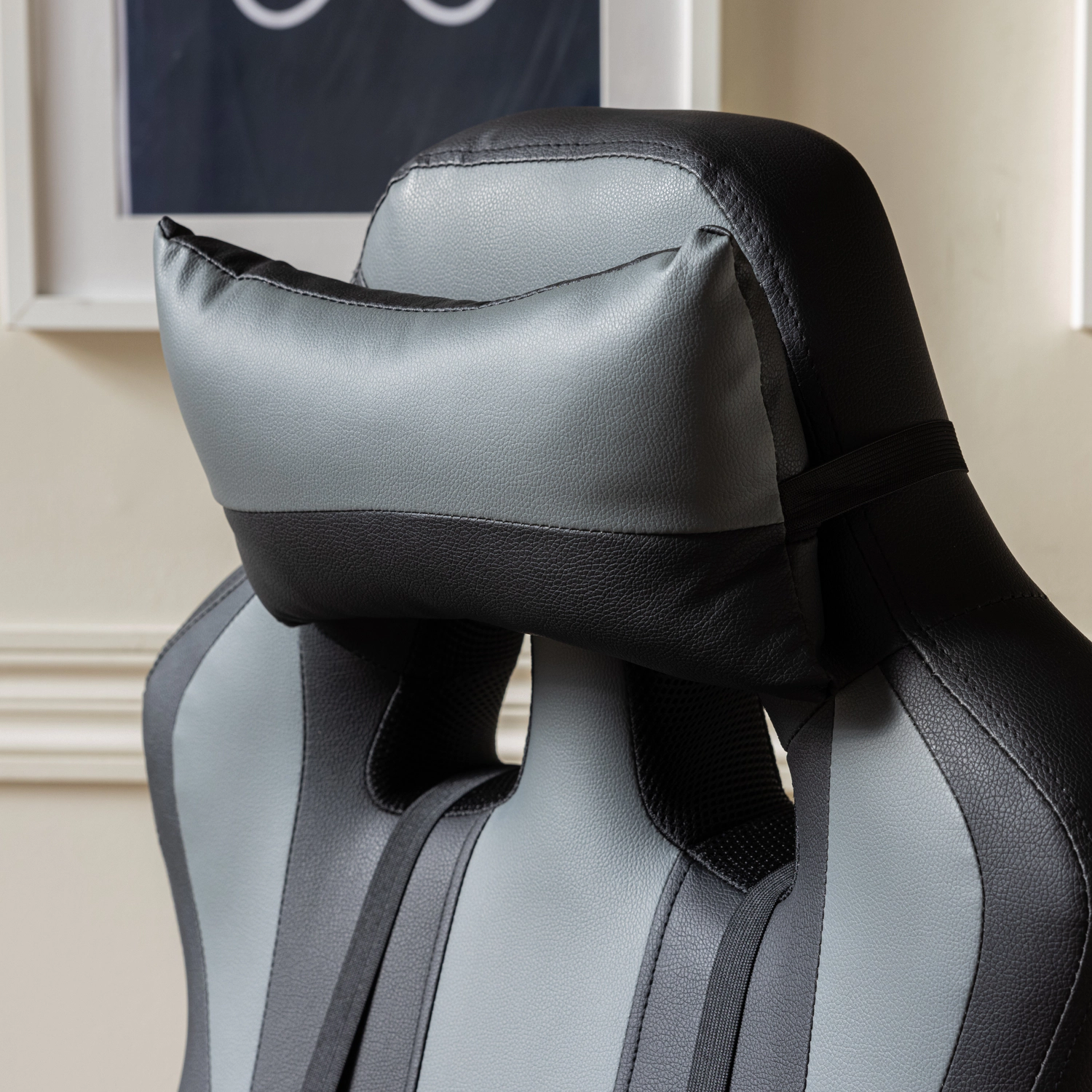Silla gaming de oficina color negro y gris CRASH