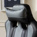 Silla gaming de oficina color negro y gris CRASH