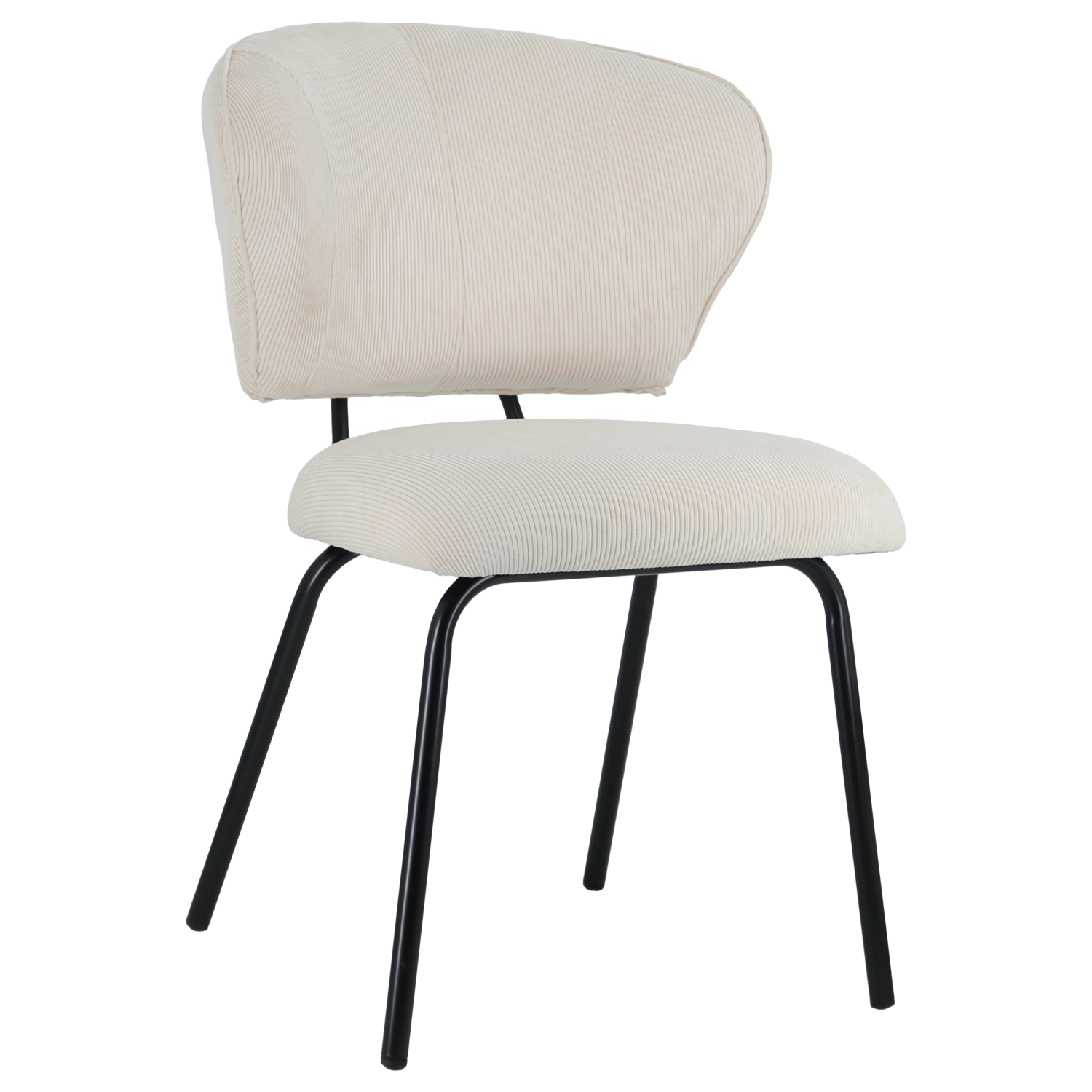 Set van 2 NILSA beige ribfluwelen stoelen