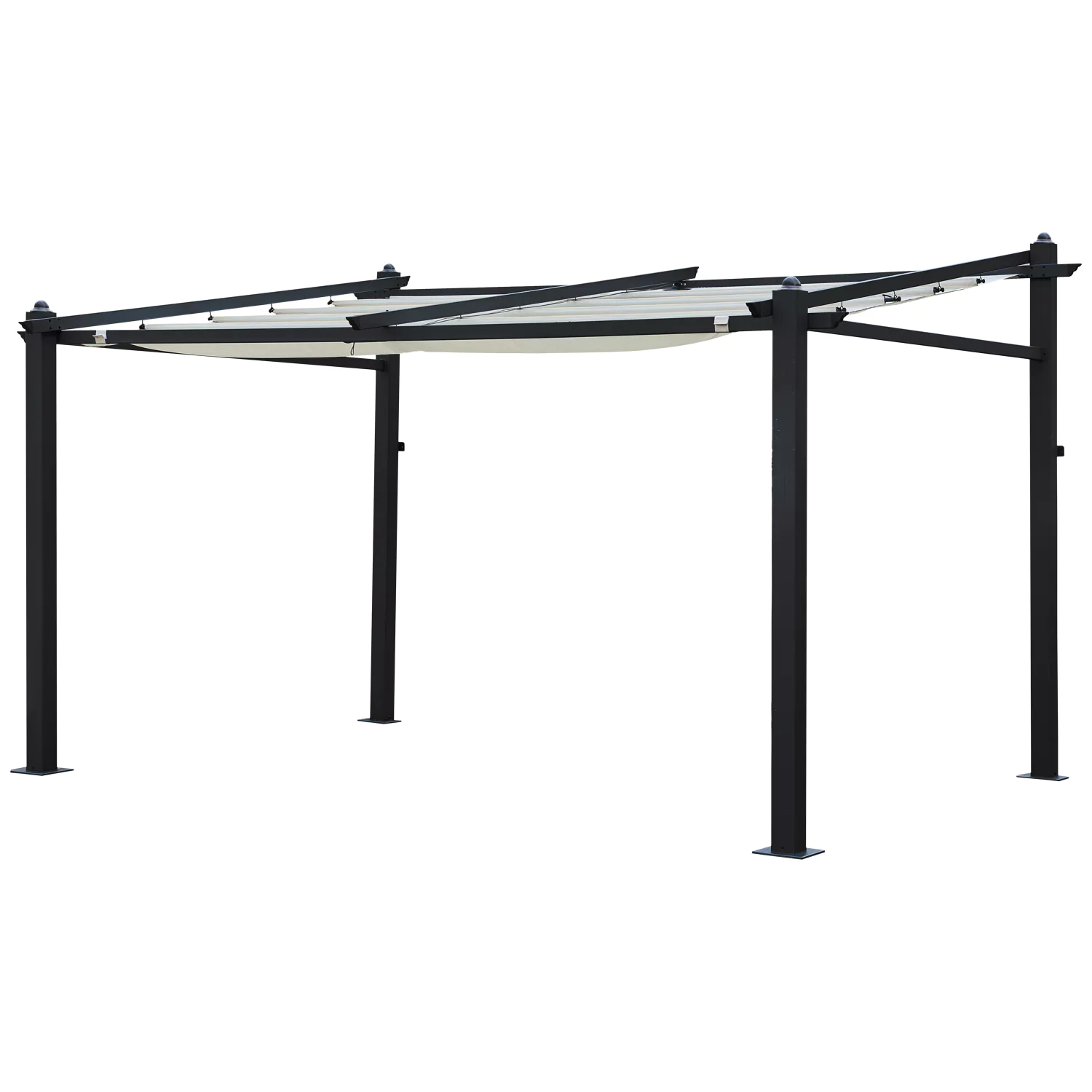 Pergola murale 3 × 4m FRÉJUS beige - structure aluminium