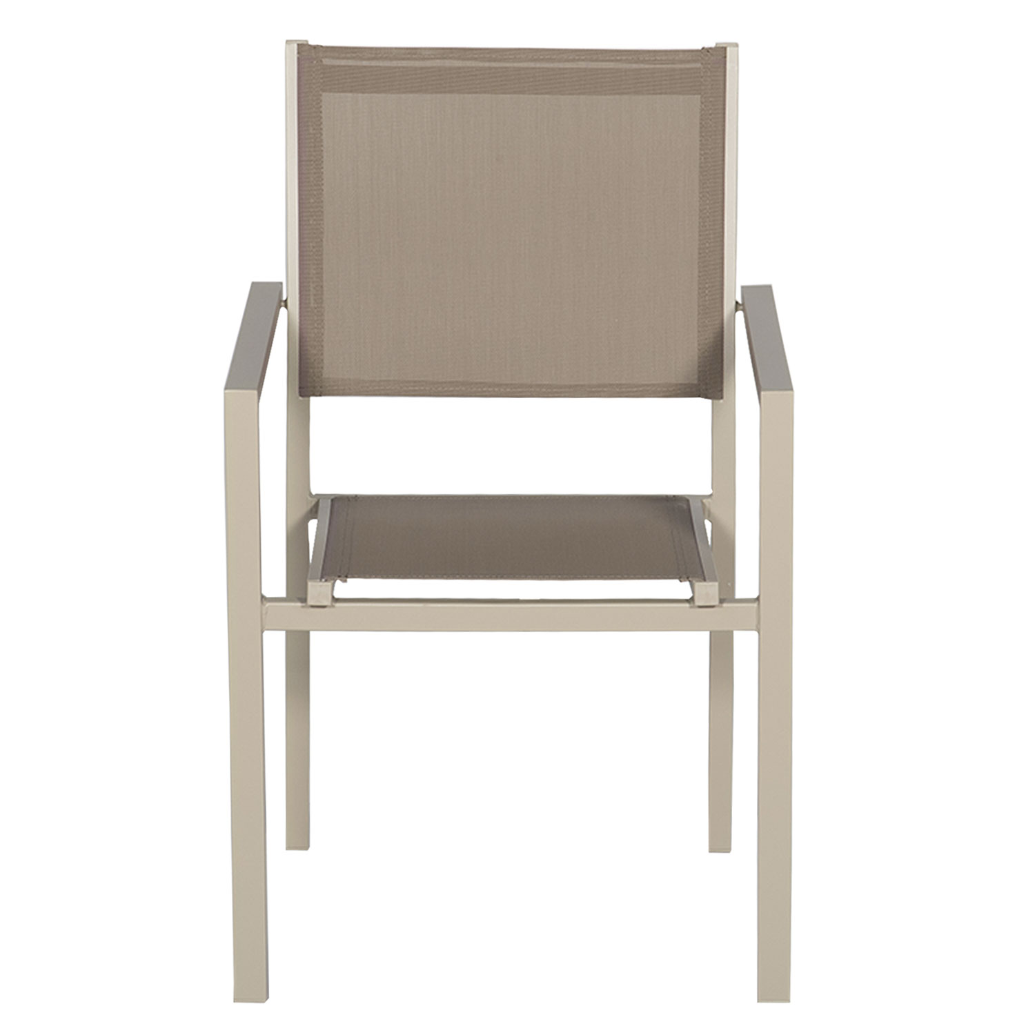 Set aus 8 Stühlen aus Aluminium in Taupe - Textilene in Taupe