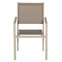 Set van 6 taupe aluminium stoelen - textilene taupe