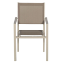 Set van 10 taupe aluminium stoelen - textilene taupe