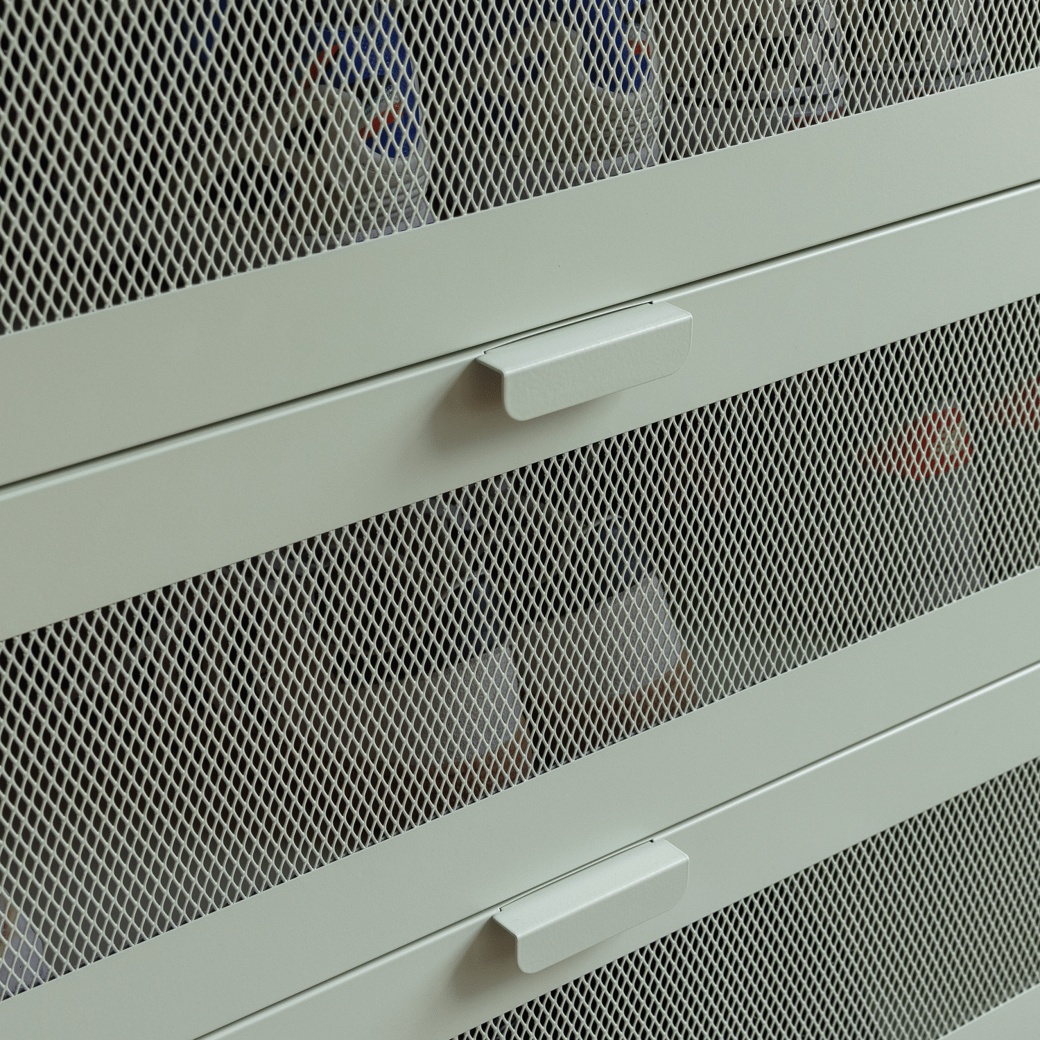 Mueble zapatero metálico verde lima de 4 puertas EMMA