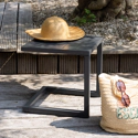 Mesa auxiliar BARBADOS aluminio gris antracita