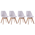 Set di 4 sedie scandinave bianche NORA con cuscino