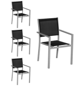 4er Set Stühle aus grauem...