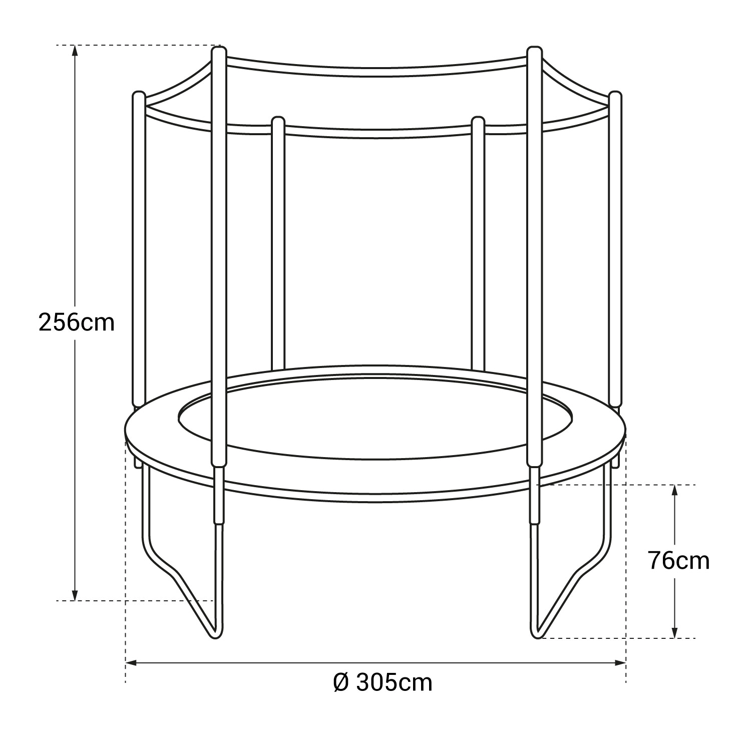 Pack Premium Trampoline 305cm réversible bleu / vert ADELAÏDE + filet, échelle, bâche et kit d'ancrage