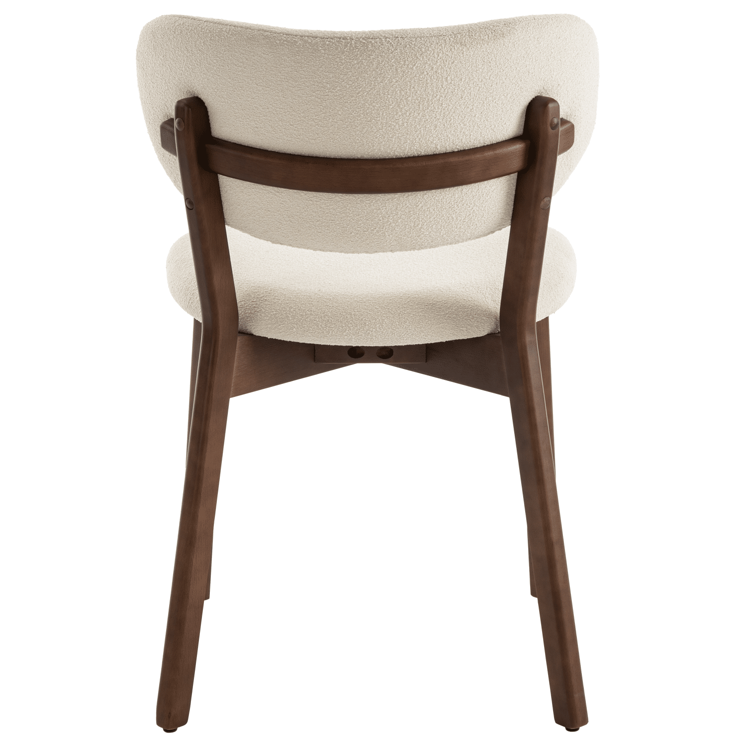 Lote de 2 sillas AURA de madera oscura y tela boucle beige