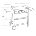 Cook'in Garden - Plancha gaz en fonte FINESTA sur chariot - 3 brûleurs