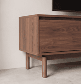 Meuble TV en bois foncé 160cm