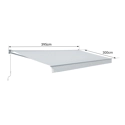 Toldo SAULE 3,95 × 3m - Tecido bege e estrutura cinzenta