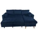 Eck-Couchgarnitur JAMES 3-Sitzer in blauem Velours