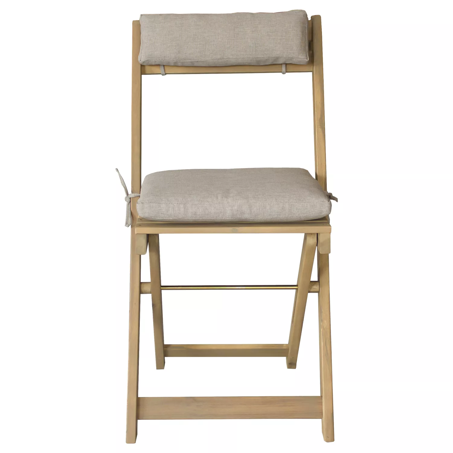 Set da tavolo e sedie per 2 posti in acacia e cuscini sabbia BENAGIL