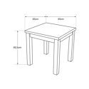 Mesa lateral quadrada de teca 45cm JAVA