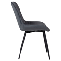 Lot de 2 chaises en velours LOUISE grises