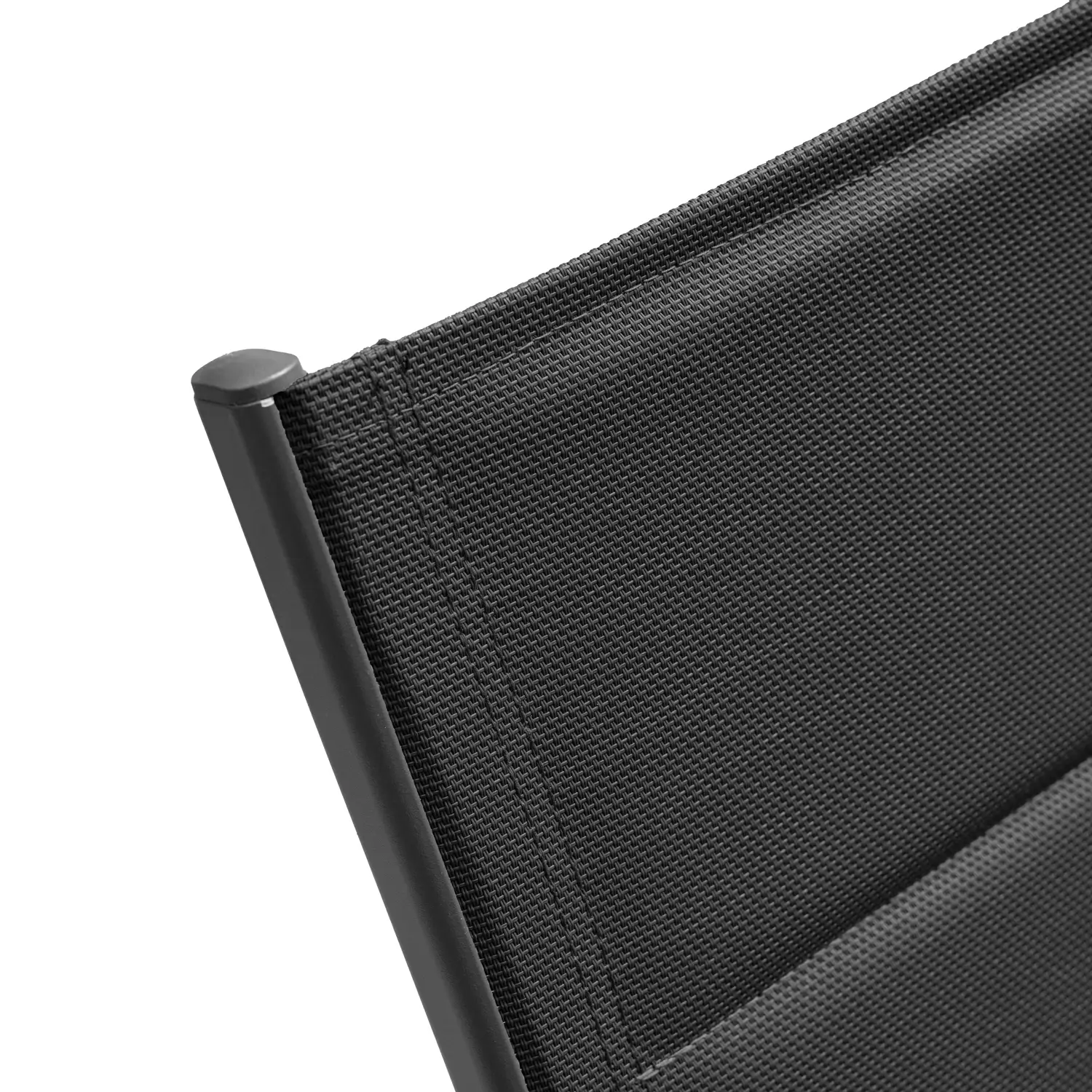 Set bain de soleil et table d'appoint en textilène noir - aluminium gris anthracite
